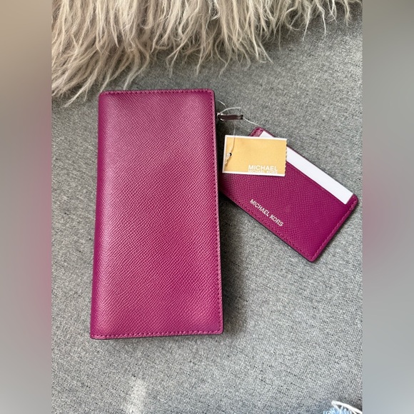 Michael Kors Money Pieces Leather Violet  Wallet New - Picture 7 of 8